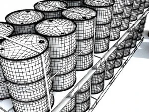shell oil metal drums  pallet 3D Model
