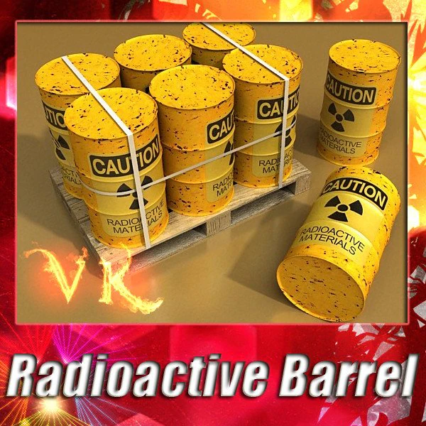 radioactive metal drums pallet 3D Model .c4d .max .obj .3ds .fbx .stl .blend