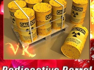 radioactive metal drums  pallet 3D Model