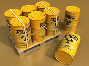 radioactive metal drums  pallet Model 3D