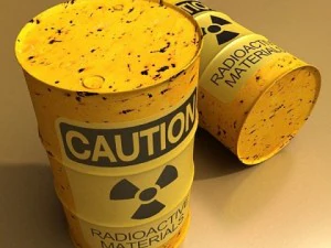 radioactive metal drums  pallet 3D Model