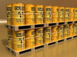 radioactive metal drums  pallet Model 3D