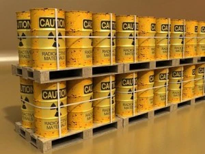 radioactive metal drums  pallet 3D Model