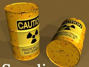 radioactive metal drums  pallet Model 3D