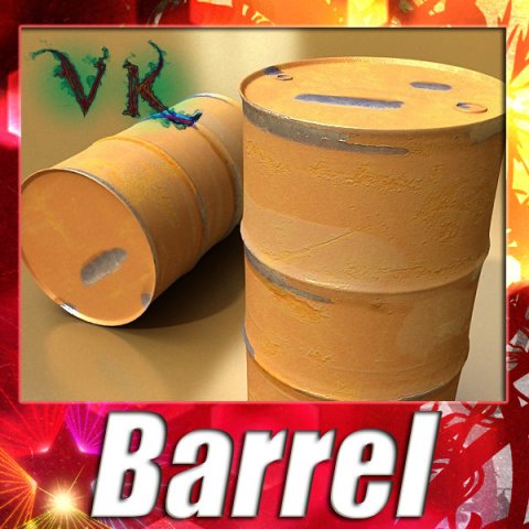 pallet  metal drums high resolution 3D Model .c4d .max .obj .3ds .fbx .stl .blend 