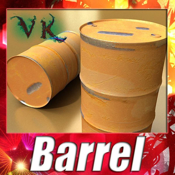 pallet  metal drums high resolution 3D Model .c4d .max .obj .3ds .fbx .stl .blend 