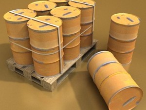 pallet  metal drums high resolution 3D Model