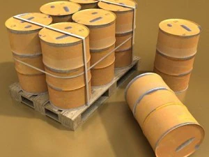 pallet  metal drums high resolution 3D Model