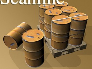 pallet  metal drums high resolution 3D Model
