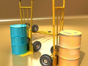 hand truck  55 gallon drums high res Model 3D
