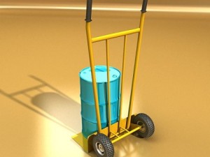 hand truck  55 gallon drums high res Model 3D