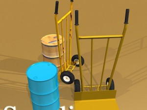 hand truck  55 gallon drums high res Model 3D