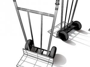 hand truck  55 gallon drums high res Model 3D