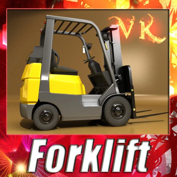 forklift high detail 3D Model .c4d .max .obj .3ds .fbx .stl .blend 
