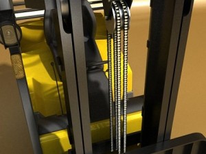 lift truck pallet cartons  metal drums 3D Model