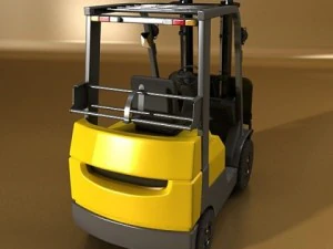 lift truck pallet cartons  metal drums 3D Model