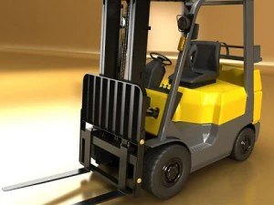 lift truck pallet cartons  metal drums 3D Model