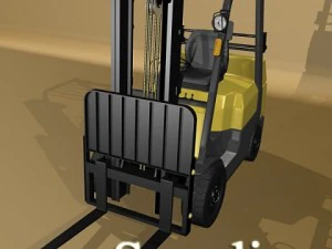 lift truck pallet cartons  metal drums 3D Model