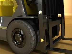 lift truck pallet cartons  metal drums 3D Model