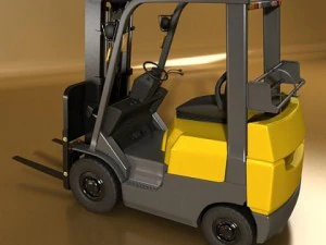 lift truck pallet cartons  metal drums 3D Model