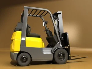 lift truck pallet cartons  metal drums 3D Model