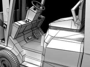 lift truck pallet cartons  metal drums 3D Model