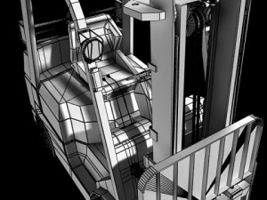 lift truck pallet cartons  metal drums 3D Model