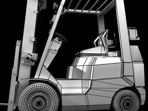 lift truck pallet cartons  metal drums 3D Model