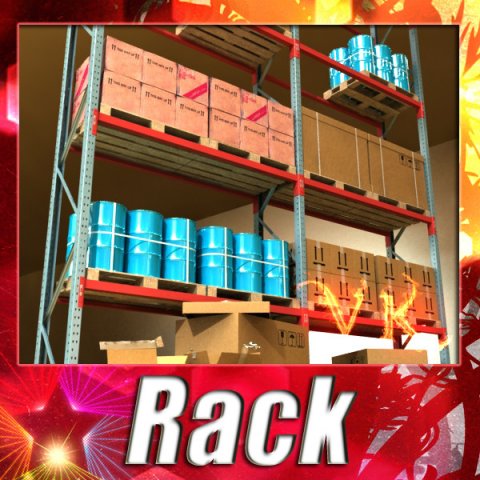 industrial shelving  props high detail Modello 3D .c4d .max .obj .3ds .fbx .stl .blend 