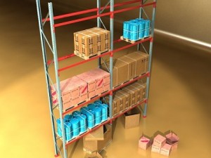 industrial shelving  props high detail Modello 3D