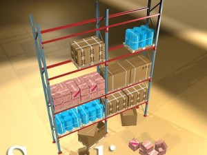 industrial shelving  props high detail Modello 3D