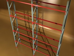 industrial shelving high detail 3D Model