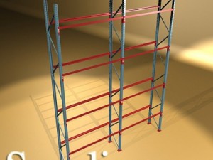 industrial shelving high detail 3D Model