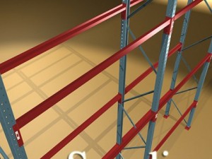 industrial shelving high detail 3D Model