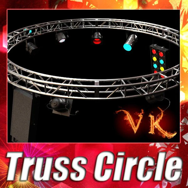 circle truss with stage lights high detail 3D Model .c4d .max .obj .3ds .fbx .stl .blend 