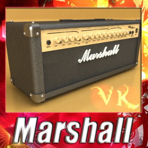 marshall amplifier mg series high detail Modelo 3D .c4d .max .obj .3ds .fbx .stl .blend 