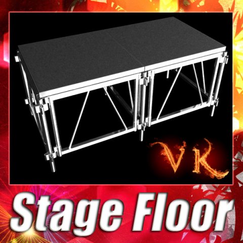 stage floor platform Model 3D .c4d .max .obj .3ds .fbx .stl .blend 