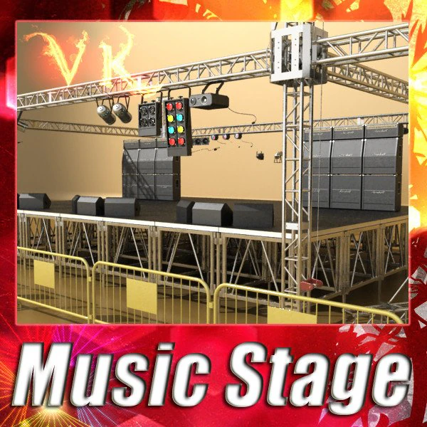 stage equipment mega pack high detail 3D Model .c4d .max .obj .3ds .fbx .stl .blend 