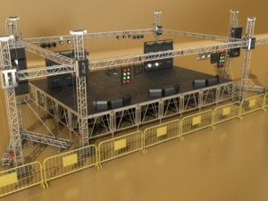 stage equipment mega pack high detail Model 3D