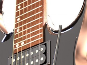 electric guitar 7 strings high detail 3D Model
