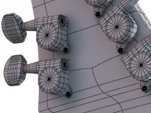 electric guitar 7 strings high detail 3D Model