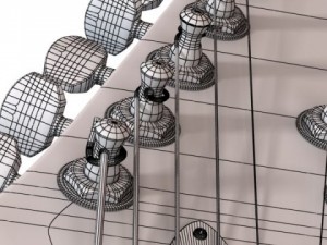electric guitar 7 strings high detail 3D Model