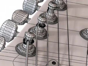 electric guitar 7 strings high detail 3D Model