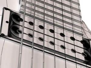 electric guitar 7 strings high detail 3D Model