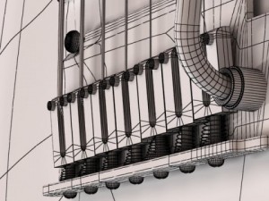 electric guitar 7 strings high detail 3D Model