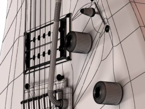 electric guitar 7 strings high detail 3D Model