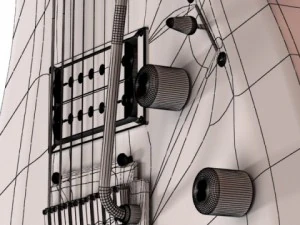 electric guitar 7 strings high detail 3D Model