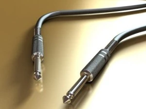 electric guitar with amplifier  cable 3D Model