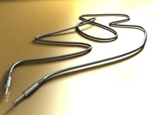 electric guitar with amplifier  cable 3D Model