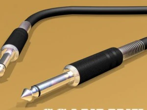 electric guitar with amplifier  cable 3D Model